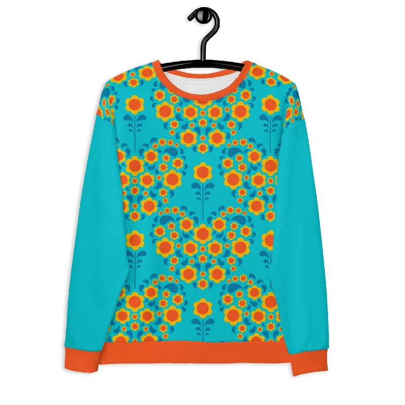 HEARTBEAT orange blue - Unisex Sweatshirt  (recycled) Shift Shirt Dress