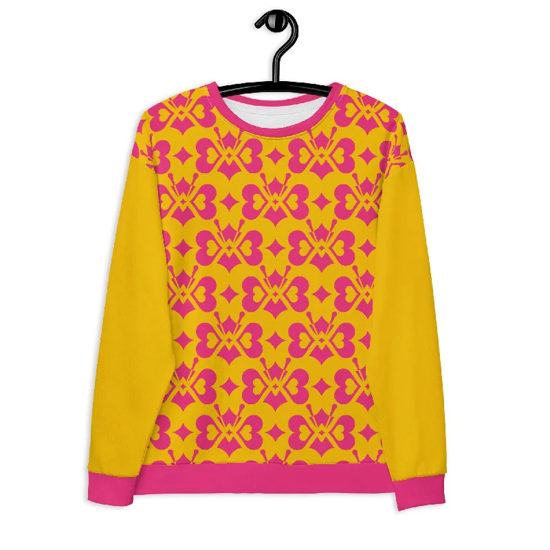 LOVE BUTTERFLY yellow pink - Unisex Sweatshirt  (recycled) Formal Shirt Dress